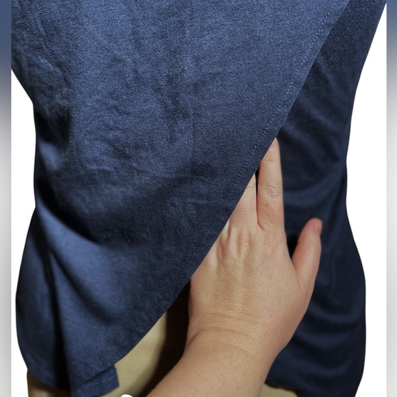 Navy Blue Geometric Patterned Women's Top by Roxy beach wear with Open Back M - Picture 5 of 7